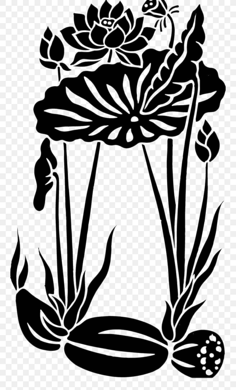 Lotus Nelumbo Nucifera Euclidean Vector, PNG, 748x1350px, Lotus, Art, Black And White, Flora, Floral Design Download Free