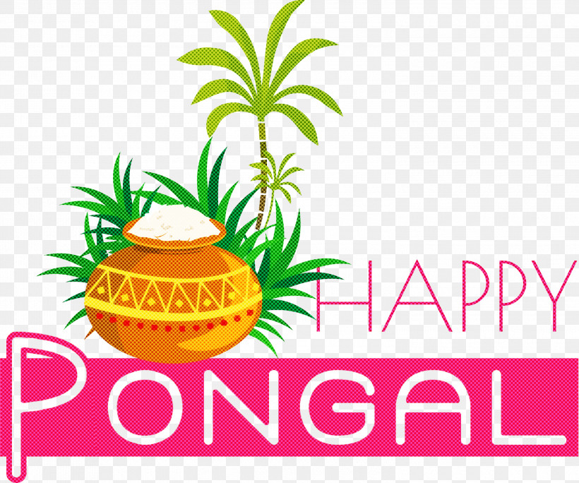 Pongal Happy Pongal, PNG, 3000x2504px, Pongal, Fruit, Happy Pongal, Line, Logo Download Free