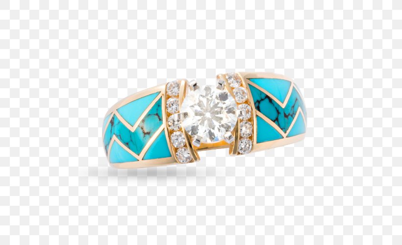 Turquoise Santa Fe Goldworks Engagement Ring Diamond, PNG, 500x500px, Turquoise, Aqua, Body Jewellery, Body Jewelry, Brilliant Download Free