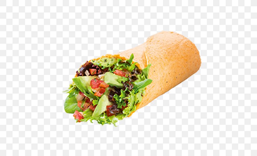 Korean Taco Wrap Guacamole Fast Food Vegetarian Cuisine, PNG, 500x500px, Korean Taco, American Food, Avocado, Cuisine, Dish Download Free