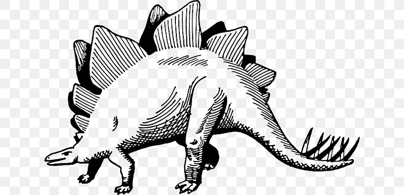 Stegosaurus Dinosaur Drawing Painting, PNG, 640x397px, Stegosaurus, Art, Artwork, Automotive Design, Black And White Download Free