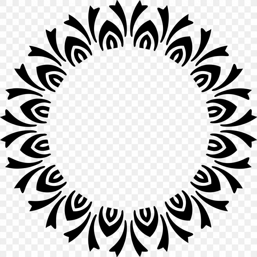 Borders And Frames Clip Art, PNG, 2378x2378px, Borders And Frames, Black, Black And White, Drawing, Flora Download Free