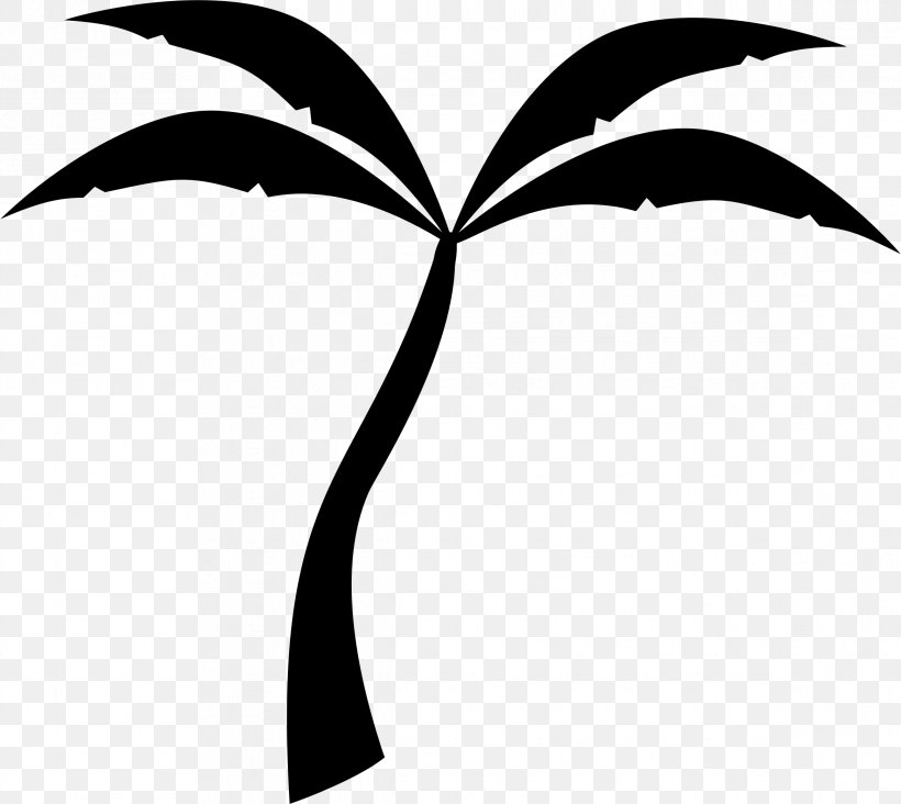 Arecaceae Silhouette Clip Art, PNG, 2332x2082px, Arecaceae, Artwork, Black And White, Branch, Coconut Download Free