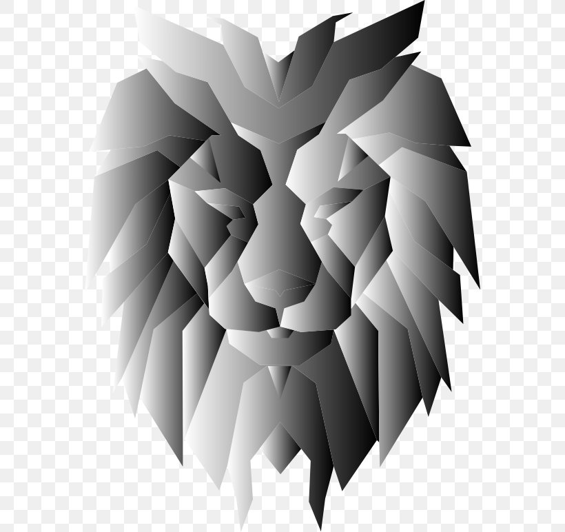 Lion Polygon Geometry Face Clip Art, PNG, 576x772px, Lion, Black And White, Carnivora, Color, Face Download Free