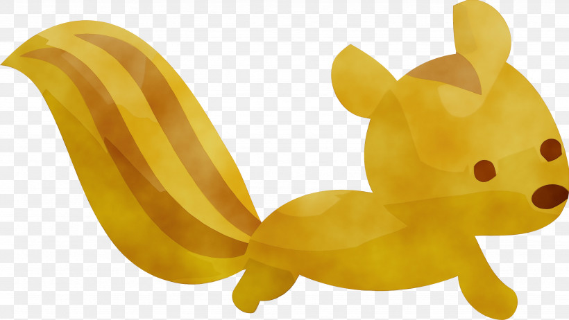 Yellow Animal Figure Banana Plant Vegetarian Food, PNG, 3481x1962px, Squirrel, Animal Figure, Banana, Paint, Plant Download Free