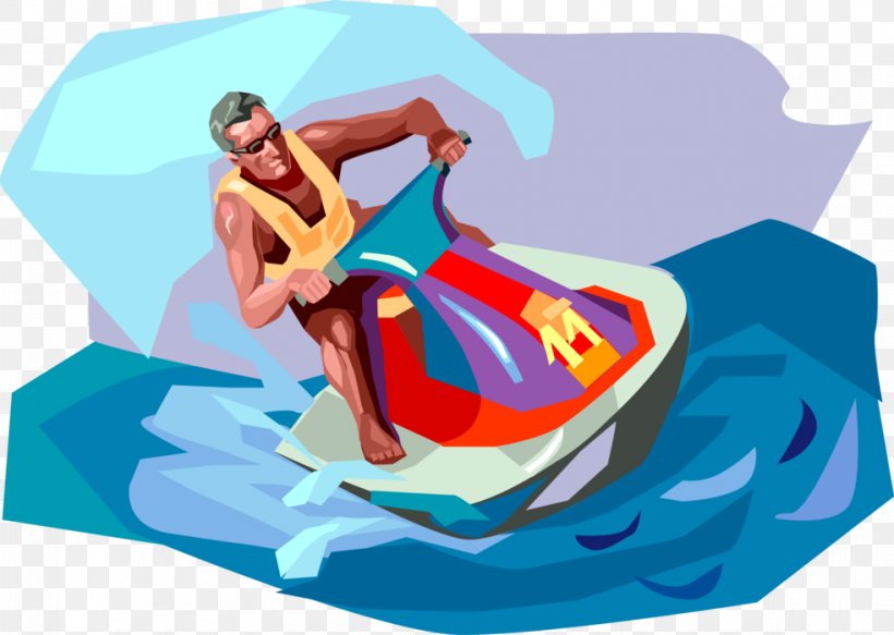 Personal Watercraft Sea-Doo Jet Ski Illustration, PNG, 983x700px, Personal Watercraft, Art, Cartoon, Fun, Human Behavior Download Free
