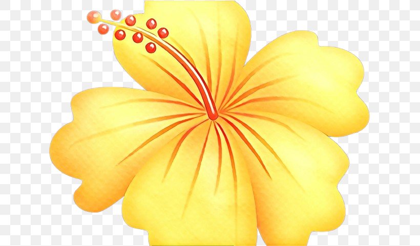 Petal Yellow Flower Hibiscus Plant, PNG, 627x481px, Cartoon, Flower, Flowering Plant, Hawaiian Hibiscus, Herbaceous Plant Download Free