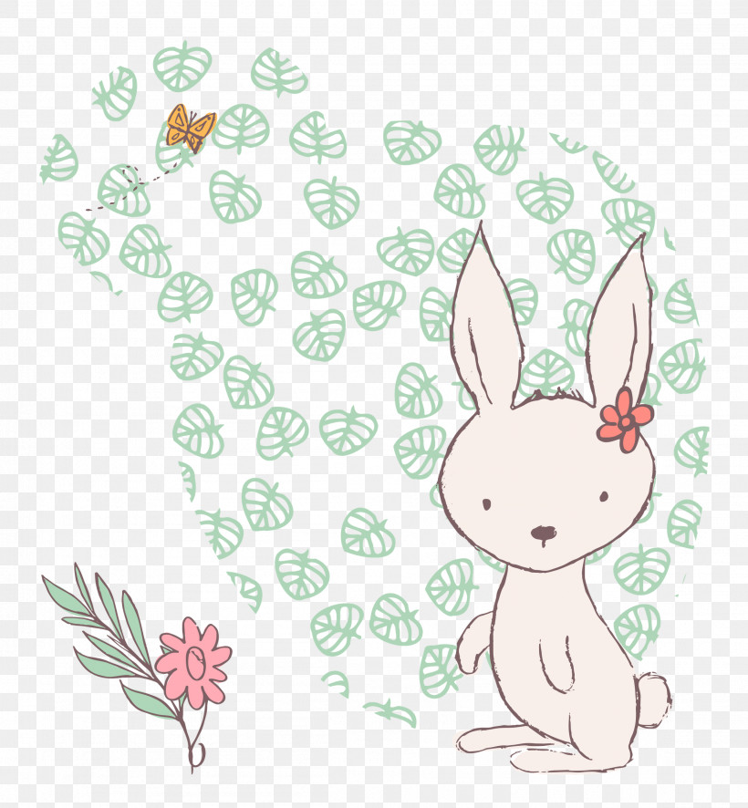 Easter Bunny, PNG, 2313x2500px, Cartoon Rabbit, Cartoon, Cute Rabbit, Easter Bunny, Flower Download Free