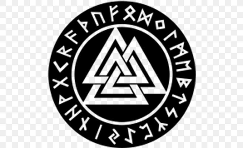 Odin Viking Age Valknut Runes Norse Mythology, PNG, 630x500px, Odin, Area, Badge, Black And White, Brand Download Free