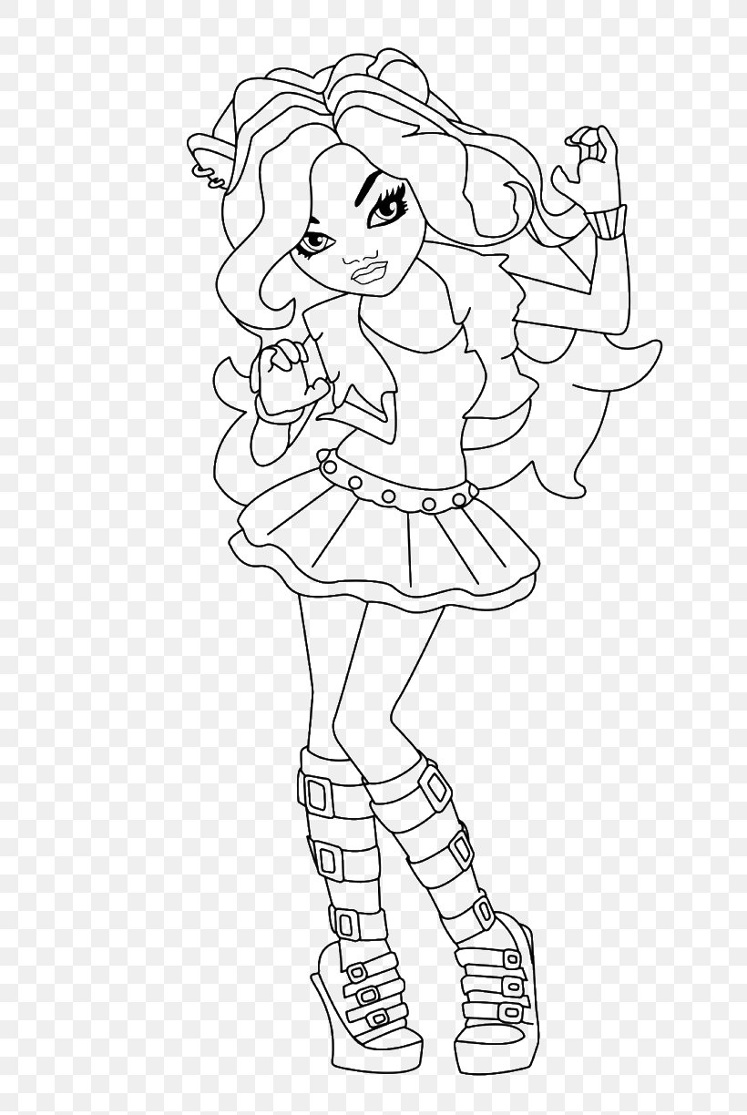 Coloring Book Monster High Clawdeen Wolf Doll Illustration Zentangle, PNG, 700x1224px, Coloring Book, Area, Arm, Art, Artwork Download Free