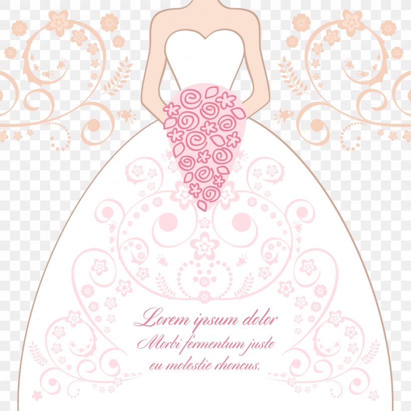 Bride Contemporary Western Wedding Dress Illustration, PNG, 2000x2000px, Dress, Bridal Shower, Bride, Clothing Accessories, Gown Download Free