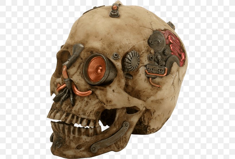 Skull Human Skeleton Machine Robot, PNG, 555x555px, Skull, Bone, Color, Copper, Cyborg Download Free