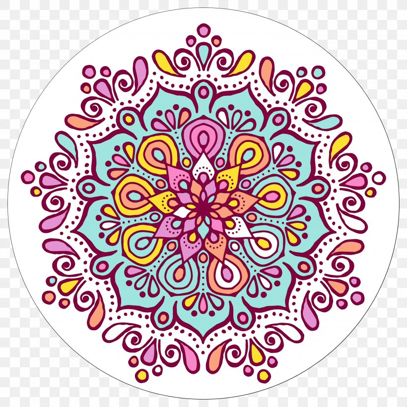 Floral Ornament, PNG, 3000x3000px, Mandala, Drawing, Floral Design, Kaleidoscope, Line Art Download Free