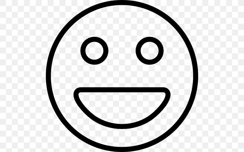 Smiley Emoticon Face, PNG, 512x512px, Smiley, Area, Black And White, Emoticon, Emotion Download Free