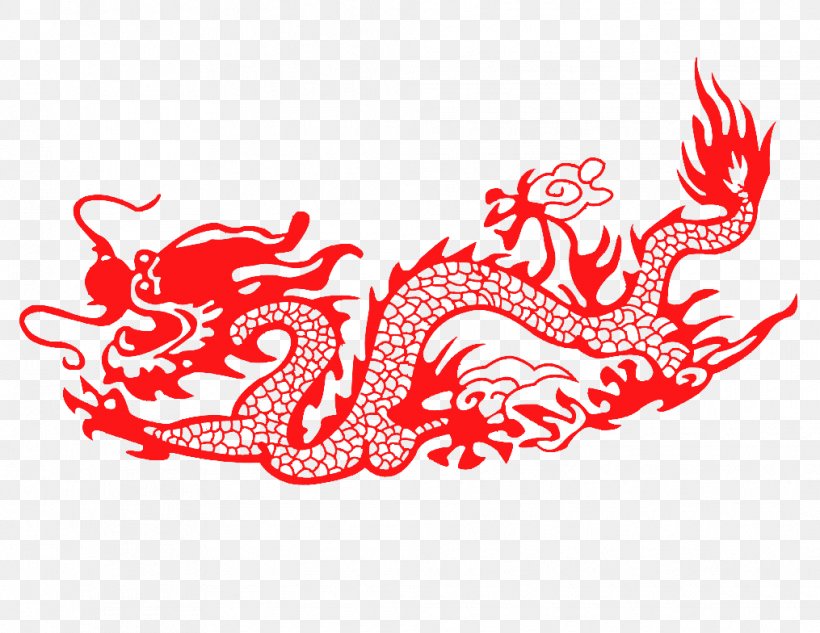 Budaya Tionghoa Chinese Dragon Papercutting Chinese Paper Cutting Chinese New Year, PNG, 1015x784px, Watercolor, Cartoon, Flower, Frame, Heart Download Free
