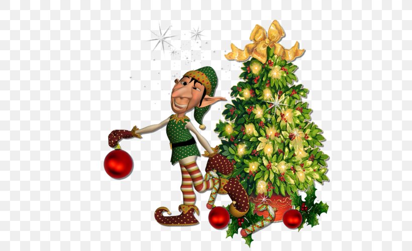 Christmas Tree Christmas Ornament Clip Art, PNG, 500x500px, Christmas Tree, Christmas, Christmas Decoration, Christmas Elf, Christmas Ornament Download Free