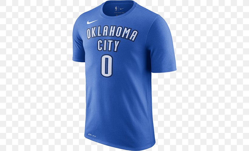 Oklahoma City Thunder T-shirt NBA Nike, PNG, 500x500px, Oklahoma City Thunder, Active Shirt, Blue, Brand, Clothing Download Free