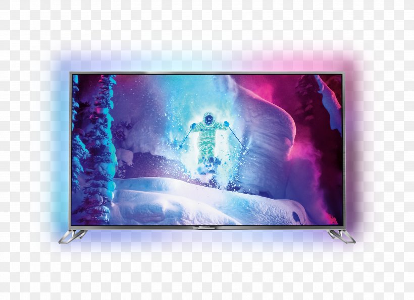 Philips Ultra-high-definition Television Android Ambilight, PNG, 3543x2575px, 4k Resolution, Philips, Ambilight, Android, Blue Download Free