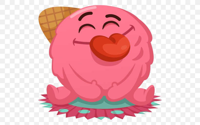 Sticker VKontakte Telegram Ice Cream Emoticon, PNG, 512x512px, Watercolor, Cartoon, Flower, Frame, Heart Download Free