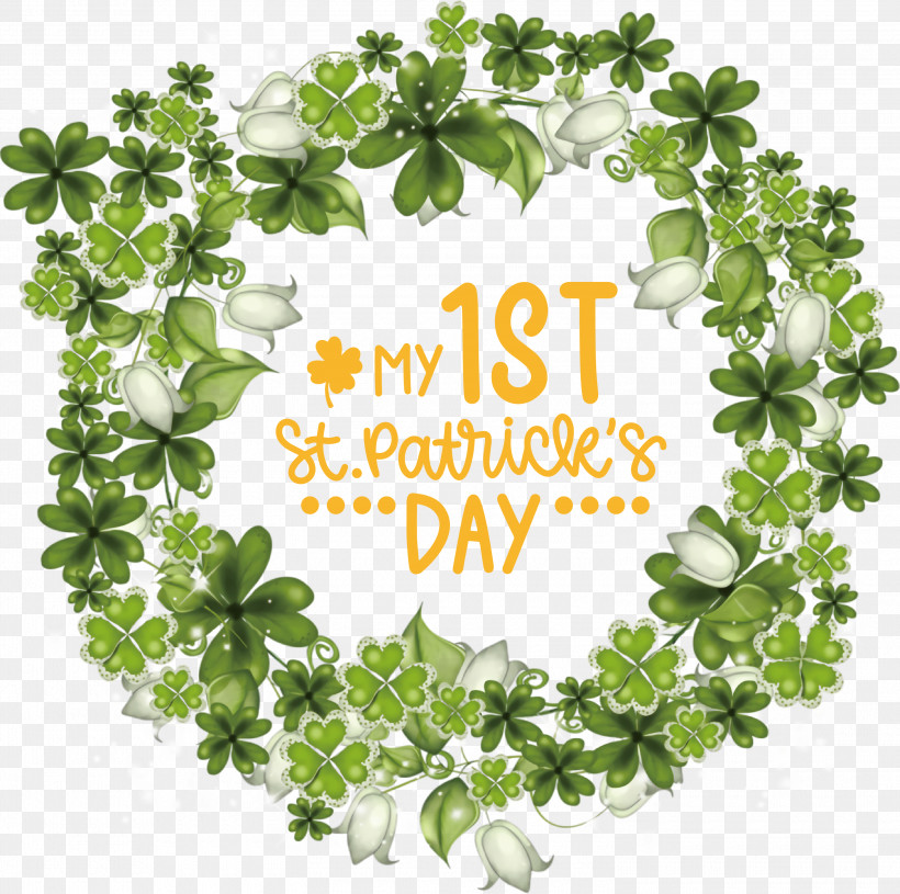 My 1st Patricks Day Saint Patrick, PNG, 3000x2984px, Patricks Day, Community, Floral Design, Herb, Herbal Medicine Download Free