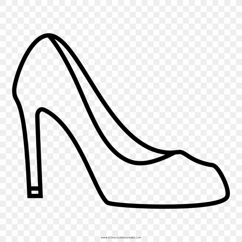 High-heeled Shoe Drawing Coloring Book Absatz, PNG, 1000x1000px, Highheeled Shoe, Absatz, Area, Ausmalbild, Black Download Free