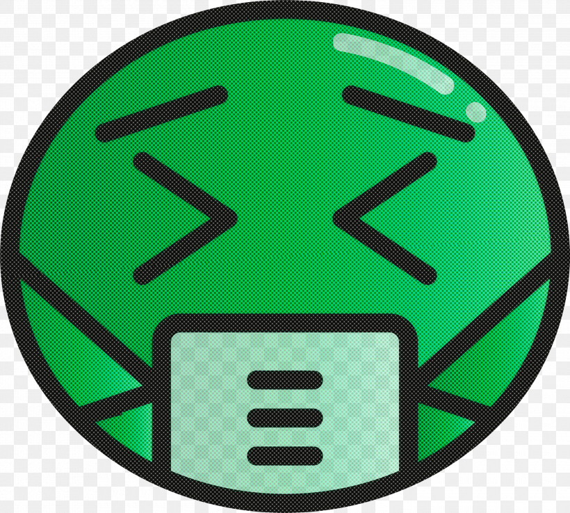 Emoji With Medical Mask COVID Corona Virus Disease, PNG, 3000x2700px, Emoji With Medical Mask, Corona Virus Disease, Covid, Emoticon, Green Download Free