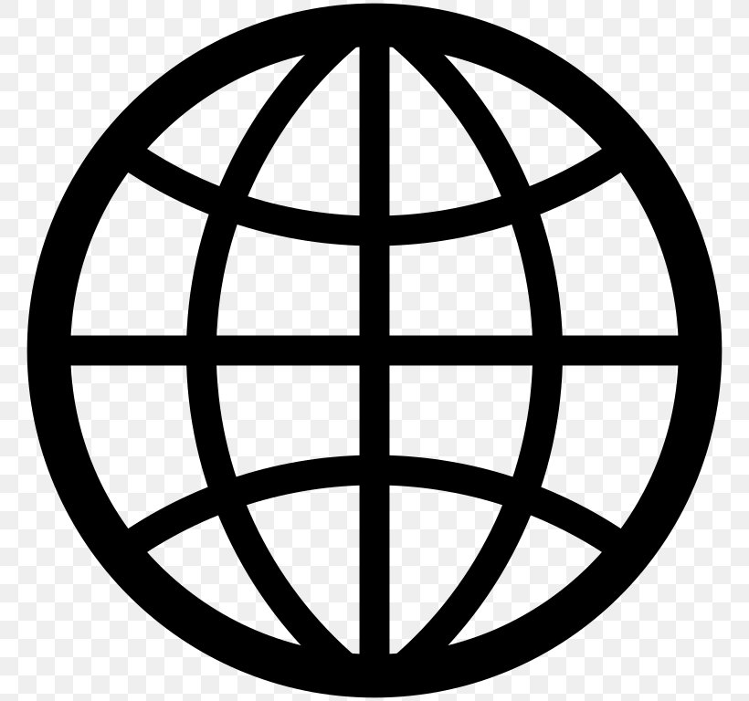 Globe, PNG, 768x768px, Globe, Area, Black And White, Icon Design, Internet Download Free