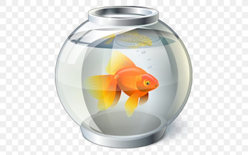 Goldfish Bowl, PNG, 512x512px, Goldfish, Aquarium, Bitmap, Bony Fish, Bowl Download Free