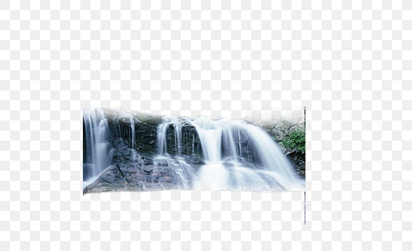 Waterfall Nature Wallpaper, PNG, 500x500px, Waterfall, Black And White, Fukei, Nature, Pattern Download Free