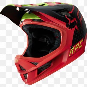 Bicycle Helmet - Fox Racing Downhill Mountain Biking Bicycle Red Helmet PNG