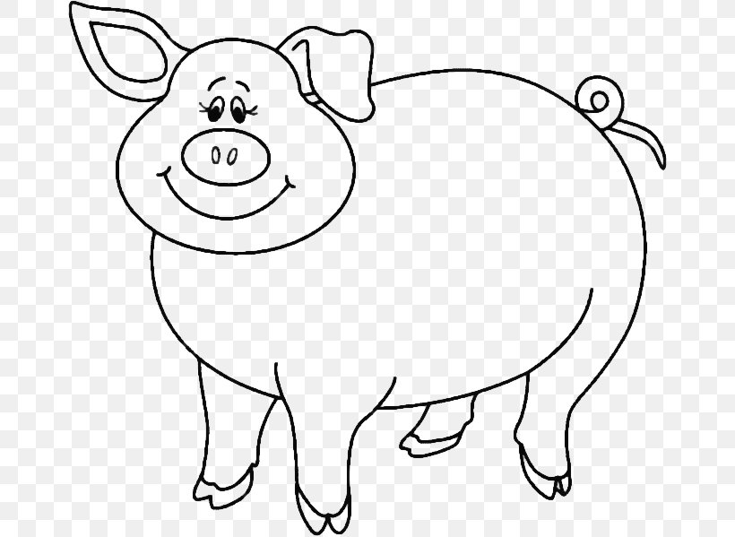 Domestic Pig Coloring Book Drawing Mummy Pig Illustration, PNG, 670x599px, Domestic Pig, Animal, Animal Figure, Blackandwhite, Bovine Download Free