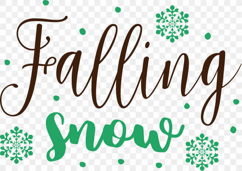 Falling Snowflake Falling Snow Winter, PNG, 3295x2331px, Falling Snowflake, Calligraphy, Falling Snow, Geometry, Green Download Free