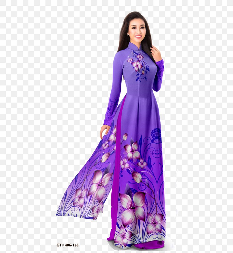 Áo Dài Vietnam Gown Purple Dress, PNG, 444x888px, Vietnam, Blue, Clothing, Color, Dress Download Free