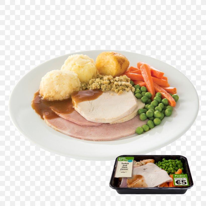 Turkey Ham Sunday Roast Full Breakfast Irish Cuisine, PNG, 1000x1000px, Ham, Breakfast, Cuisine, Dinner, Dish Download Free
