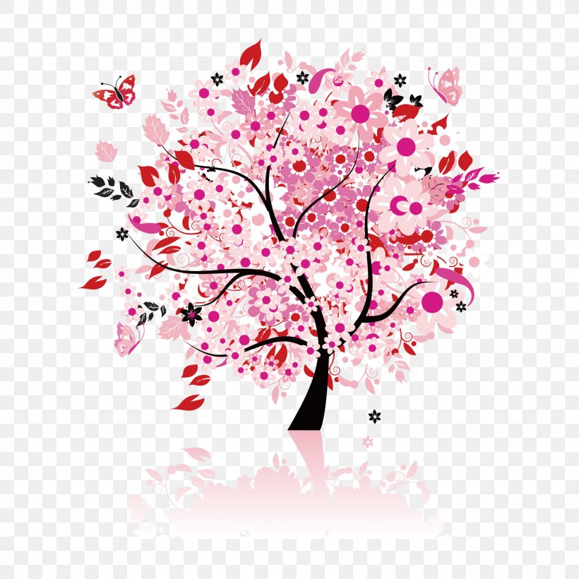 Cherry Blossom Poster, PNG, 1875x1875px, Cherry Blossom, Advertising, Blossom, Branch, Cartoon Download Free