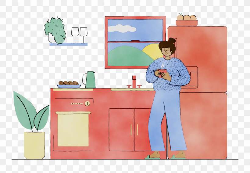Furniture Meter Cartoon, PNG, 2500x1730px, Kitchen, Cartoon, Furniture, Kitchen Background, Meter Download Free
