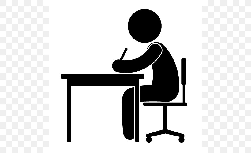 Clip Art, PNG, 500x500px, Desk, Bitmap, Black And White, Chair, Communication Download Free