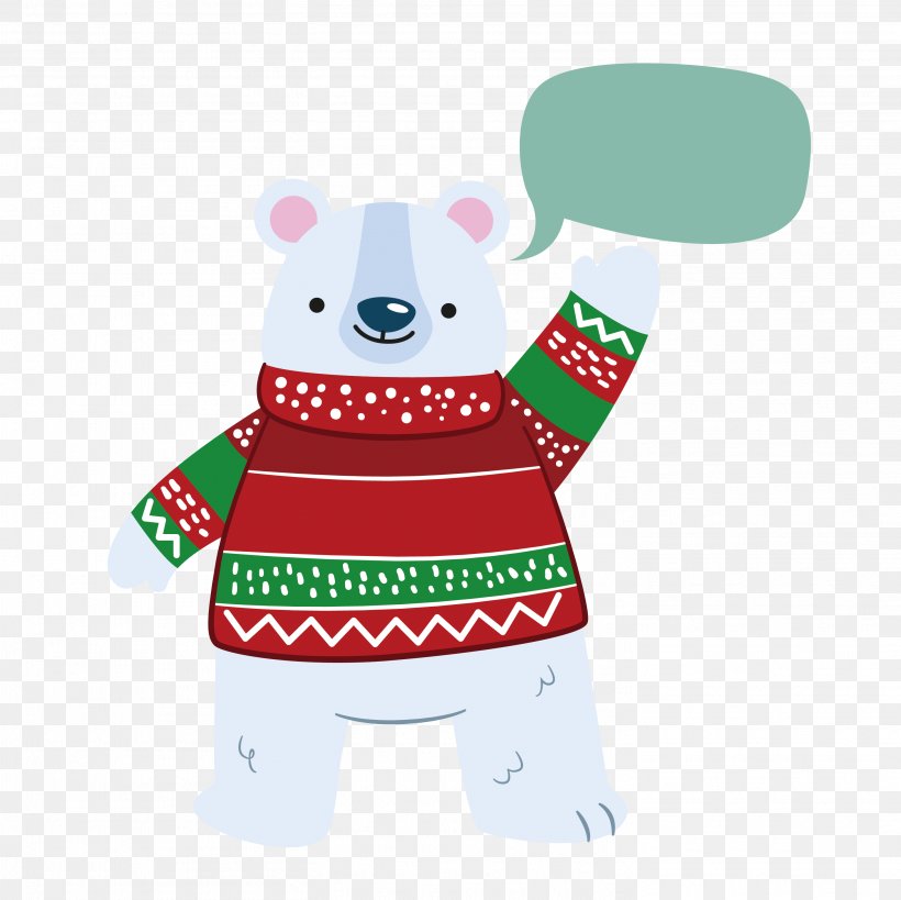 Polar Bear Christmas, PNG, 2917x2917px, Watercolor, Cartoon, Flower, Frame, Heart Download Free