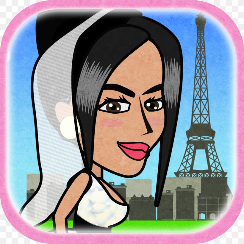 Eiffel Tower Woman Fear And Loathing In Paris Cartoon, PNG, 1024x1024px, Watercolor, Cartoon, Flower, Frame, Heart Download Free