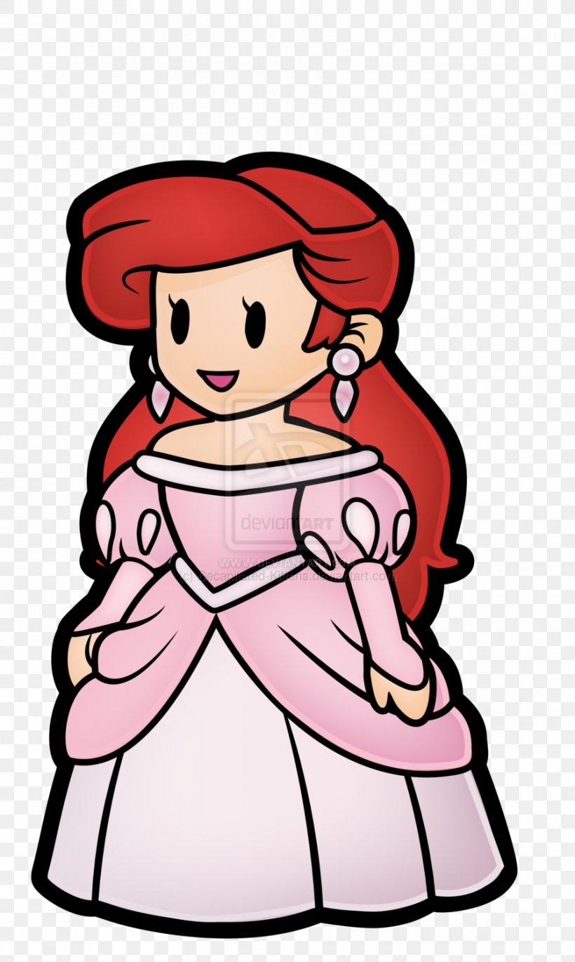 Princess Peach Ariel Paper Mario Princess Daisy, PNG, 900x1504px, Watercolor, Cartoon, Flower, Frame, Heart Download Free