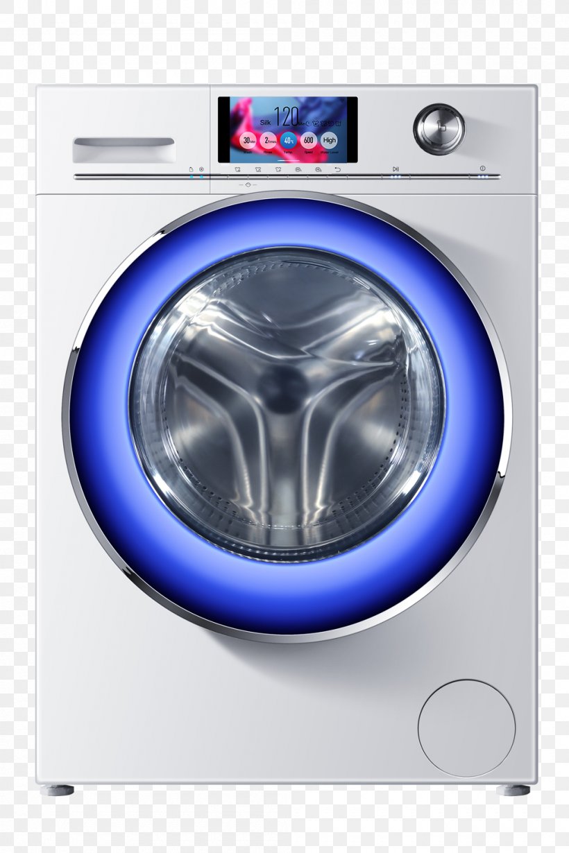 Washing Machines Clothes Dryer Laundry Haier Home Appliance, PNG, 1000x1500px, Washing Machines, Air Conditioner, Clothes Dryer, Electric Blue, Haier Download Free