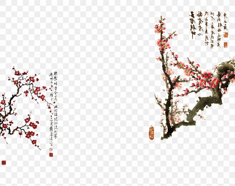 Hanfu Ink Wash Painting Dress Plum Blossom Sleeve, PNG, 2123x1678px, Hanfu, Art, Blossom, Branch, Cherry Blossom Download Free