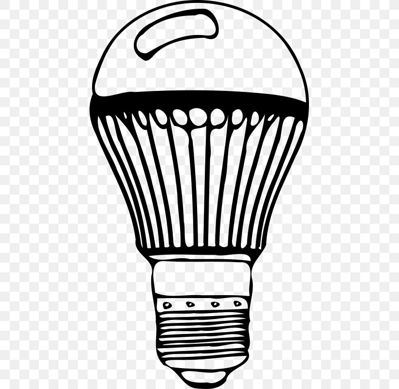 Incandescent Light Bulb LED Lamp Light-emitting Diode Clip Art, PNG, 451x800px, Light, Black, Black And White, Christmas Lights, Energy Saving Lamp Download Free