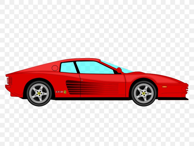 Sports Car Ferrari Testarossa Clip Art, PNG, 800x618px, Sports Car, Auto Racing, Automotive Design, Car, Classic Car Download Free