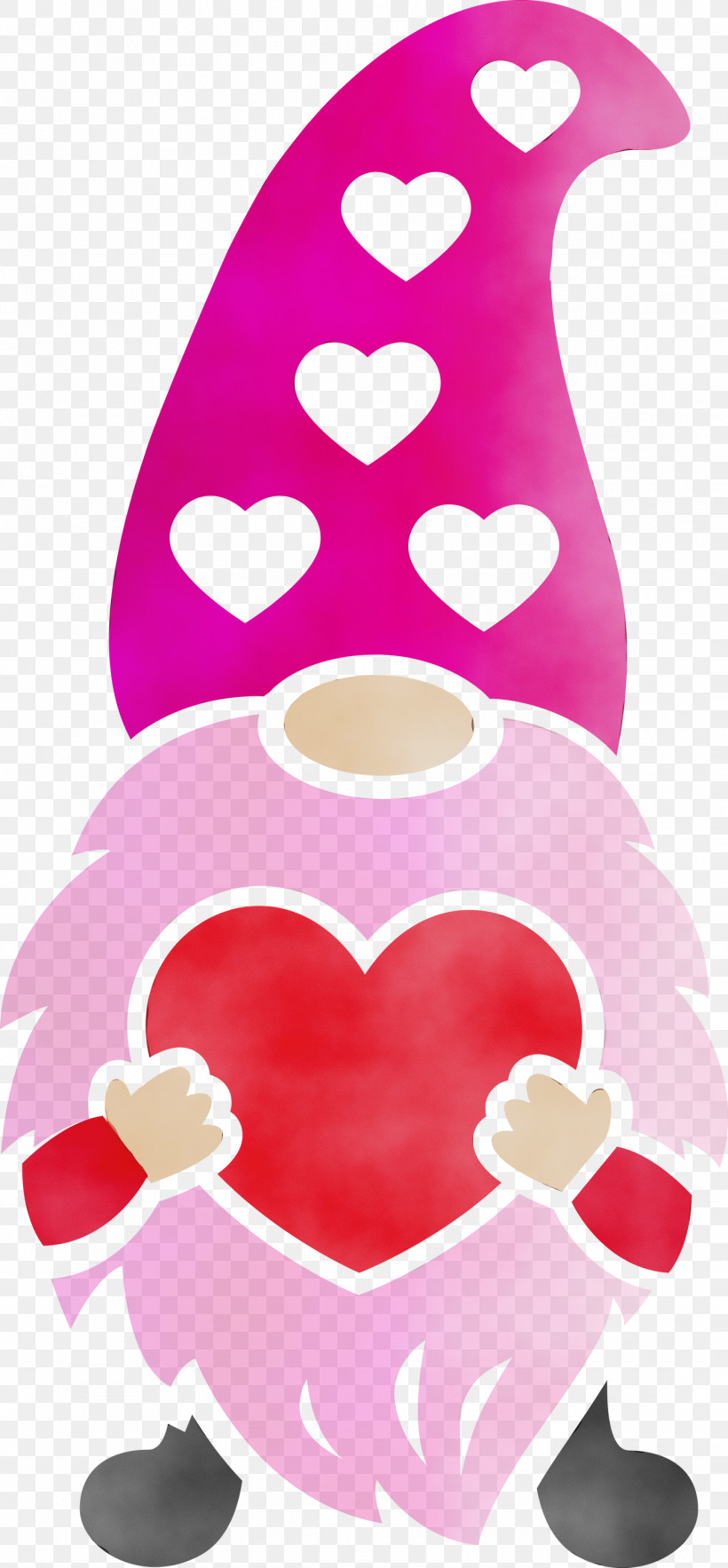 Pink Heart Red Cartoon Nose, PNG, 1392x2999px, Gnome, Cartoon, Heart, Love, Loving Download Free