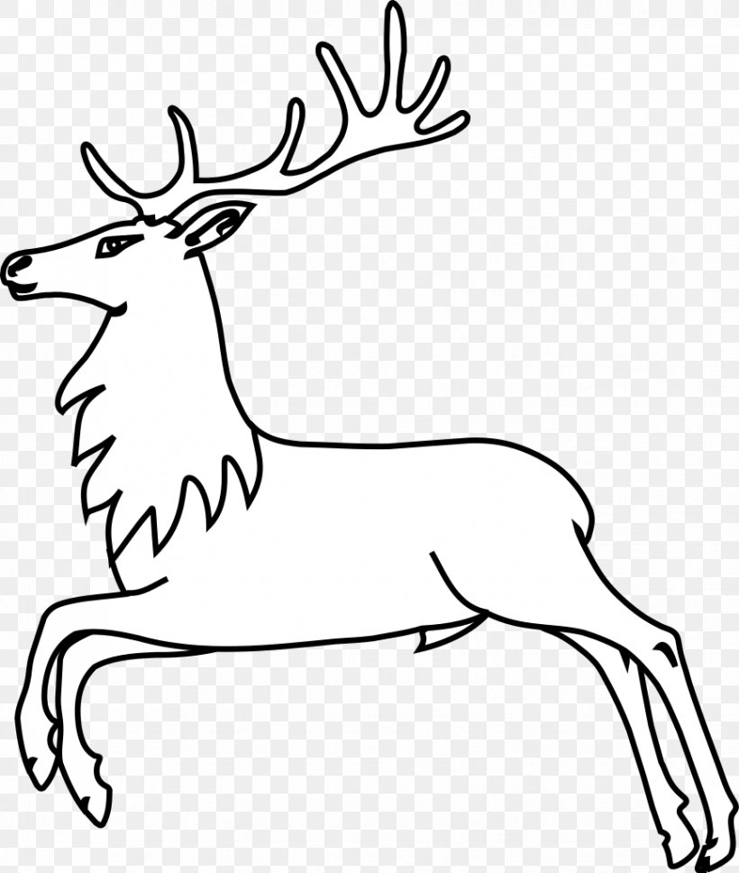 Deer Heraldry Figura Clip Art, PNG, 867x1024px, Deer, Antler, Art, Black And White, Coloring Book Download Free