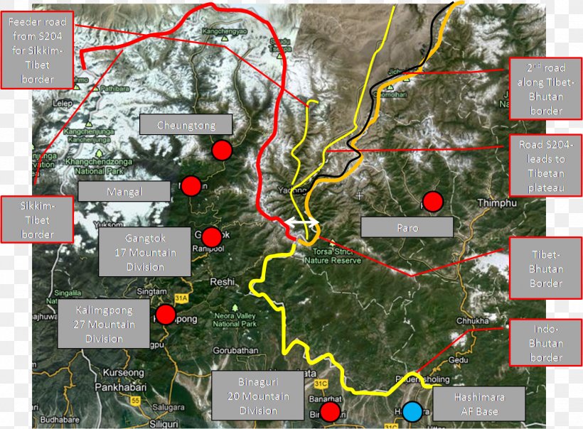 Chumbi Valley Sikkim Doklam Tibet Bhutan, PNG, 1418x1045px, Sikkim, Area, Bhutan, Doklam, India Download Free
