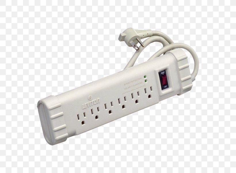 Power Strips & Surge Suppressors Surge Protection Devices Leviton S1000-PS Office Grade Surge Strip With Six Outlets Leviton 120 Volt/15 Amp Electrical Cable, PNG, 600x600px, Power Strips Surge Suppressors, Ac Power Plugs And Sockets, Ampere, Electrical Cable, Electrical Connector Download Free