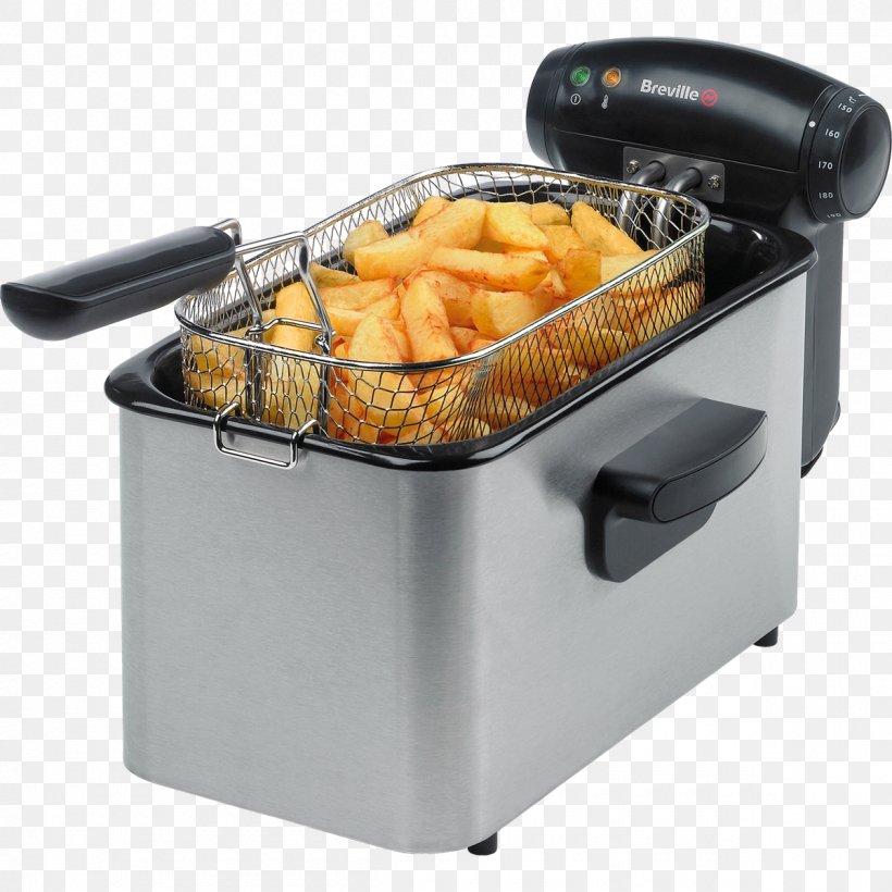 Deep Fryers Breville Pro Fryer Black Stainless Steel VDF100 Kitchen Home Appliance, PNG, 1200x1200px, Deep Fryers, Air Fryer, Breville, Brushed Metal, Contact Grill Download Free