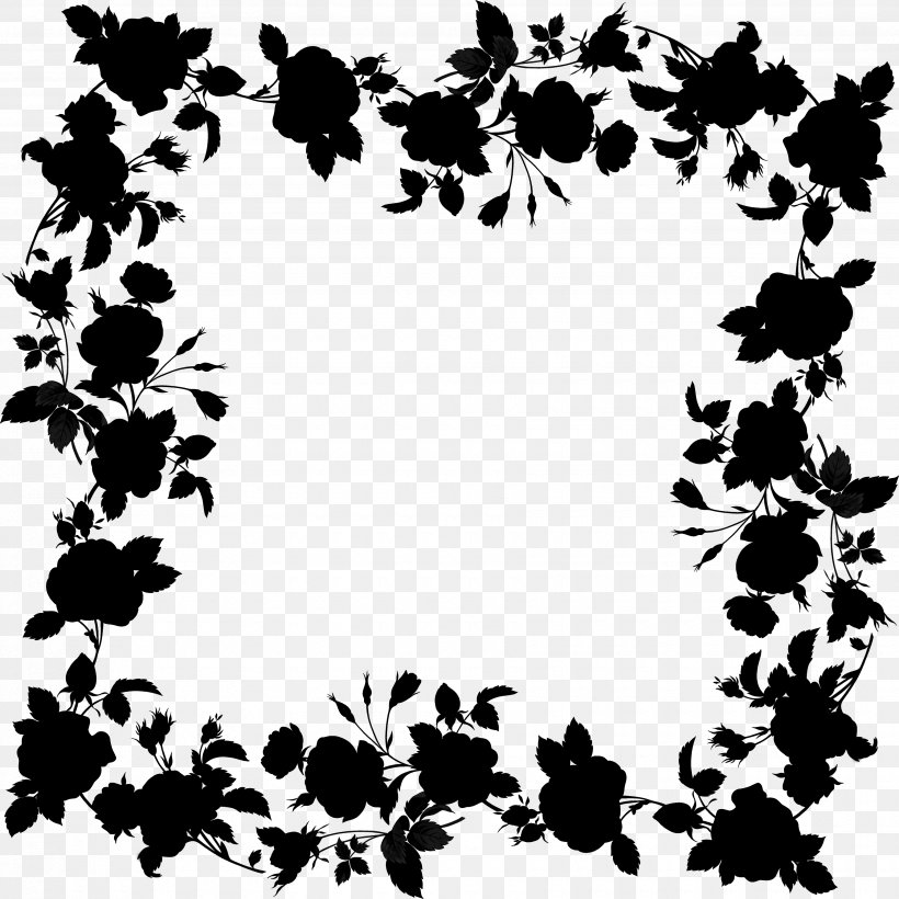 Pattern Floral Design Font Silhouette, PNG, 3500x3500px, Silhouette, Black M, Blackandwhite, Floral Design, Flower Download Free